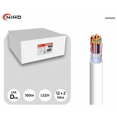 Rollo de Cable para alarma y portero libre de Halógenos LSZH y CPR, 100M- WIR9096