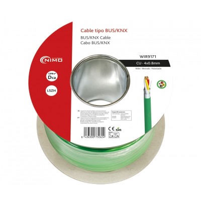 Rollo de Cable tipo BUS/KNX blindado LSZH, Cobre 4 hilos 100M - WIR9171
