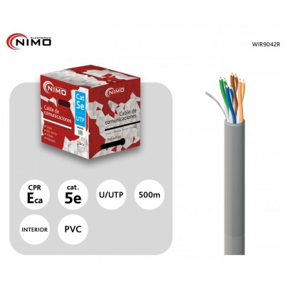 Cable para Datos Cat.5e UTP rígido interior AWG24 305m Carrete - WIR9042R