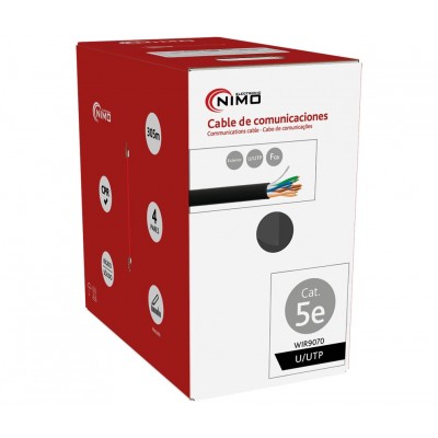 Cable para Datos UTP Cat.5e AWG24 exterior rígido 305m, Bobina en caja - WIR9070