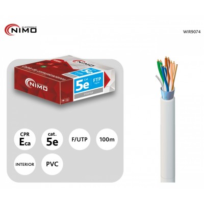 Cable para Datos FTP Cat.5e rígido Libre de Plomo 100m, Bobina - WIR9074