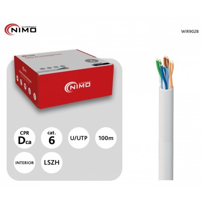 Cable para Datos Cat.6 UTP rígido interior AGW LSZH 100m Caja - WIR9028