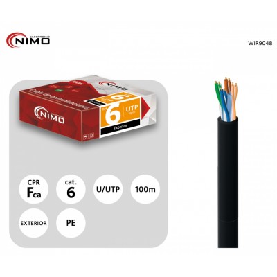 Cable para Datos UTP Cat.6e exterior rígido 100m, Bobina - WIR9048