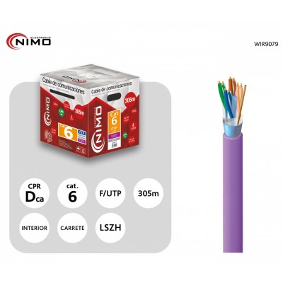 Cable para Datos FTP Cat.6 rígido interior 305m, Carrete interno - WIR9079
