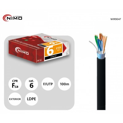 Cable para Datos FTP Cat.6 exterior rígido 100m, Bobina - WIR9047