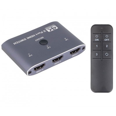 Conmutador HDMI Switch 3 Entradas 1 Salida con telemando - ACTVH003