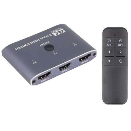 Conmutador HDMI Switch 3 Entradas 1 Salida con telemando - ACTVH003