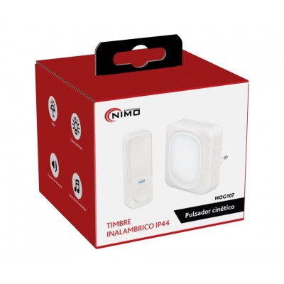 Timbre inalámbrico con luz auto-alimentado IP44 hasta 200m HOG107