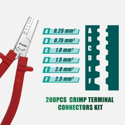 PK-CT005B - Crimpadora de punteras para cables eléctricos de Proskit