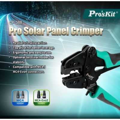 CP-388 Crimpadora para conector placas solares MC4 y MC4 Evo2 de Proskit