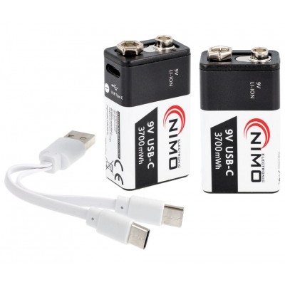 Baterías de Li-Ion 9V LR61 recargables por USB-C BAT512