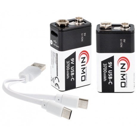 Baterías de Li-Ion 9V LR61 recargables por USB-C BAT512