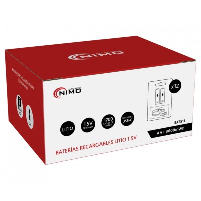 Batería de Li-Ion 1,5V AA recargable por USB-C BAT511
