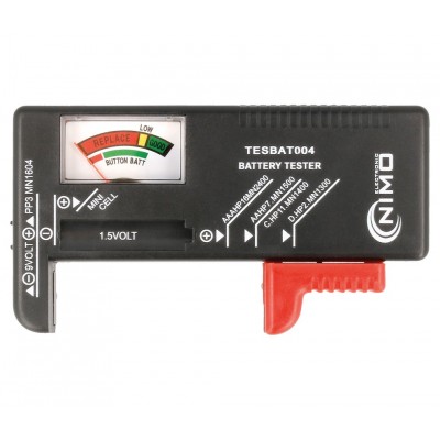 Comprobador universal para pilas y baterías de 1.5V y 9V TESBAT004