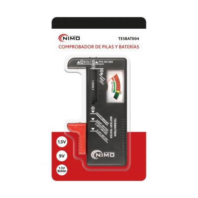 Comprobador universal para pilas y baterías de 1.5V y 9V TESBAT004