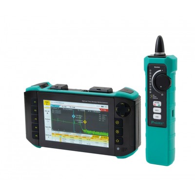 Analizador fibra óptica digital, OTDR, OPM, VFL y redes RJ45 de Proskit MT-7650