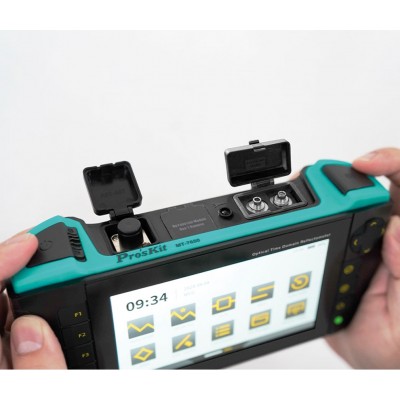 Analizador fibra óptica digital, OTDR, OPM, VFL y redes RJ45 de Proskit MT-7650