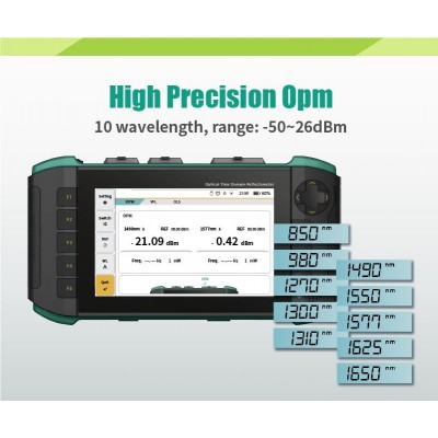 Analizador fibra óptica digital, OTDR, OPM, VFL y redes RJ45 de Proskit MT-7650