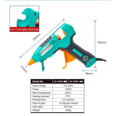 Pistola de pegamento por fusión 100W de Proskit GK-390NF