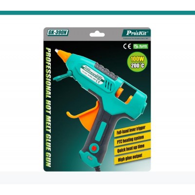 Pistola de pegamento por fusión 100W de Proskit GK-390NF