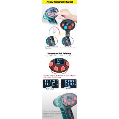 Pistola de aire caliente 50ºC / 600ºC - 2000W de Proskit SS-630B