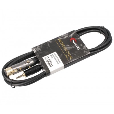Conexión Profesional XLR-Canon hembra a Jack macho estéreo 3,5mm 2.00m - WIR388