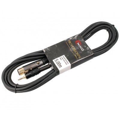 Conexión Profesional XLR-Canon hembra a Jack macho estéreo 3,5mm 5.00m - WIR389