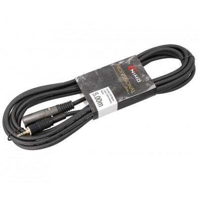 Conexión Profesional XLR-Canon macho a Jack macho estéreo 3,5mm 5.00m - WIR387