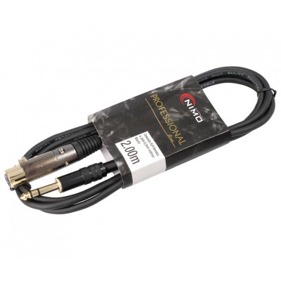 Conexión Profesional XLR-Canon hembra a Jack macho estéreo 6,3mm 2.00m - WIR392