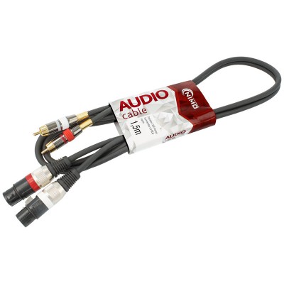 Conexión Profesional 2 XLR-canon 3 pin hembra a 2 RCA macho 1,5m - WIR377