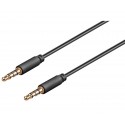 Conexión Jack estéreo 3,5mm 4 pines macho a macho 2.0m - WIR733