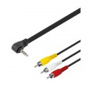 Conexión 3RCA macho a Jack 4 pin 3,5mm macho 1,50m - WIR290