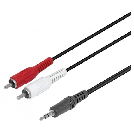 Conexión 2 RCA macho a Jack macho 3,5mm estéreo 1,5m - WIR326