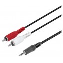 Conexión 2 RCA macho a Jack macho 3,5mm estéreo 10.00m - WIR329