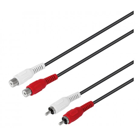 Conexión 2 RCA macho a 2 RCA hembra 5,00m - WIR323