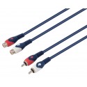 Conexión 2 RCA macho a 2 RCA hembra 10,00m - WIR325