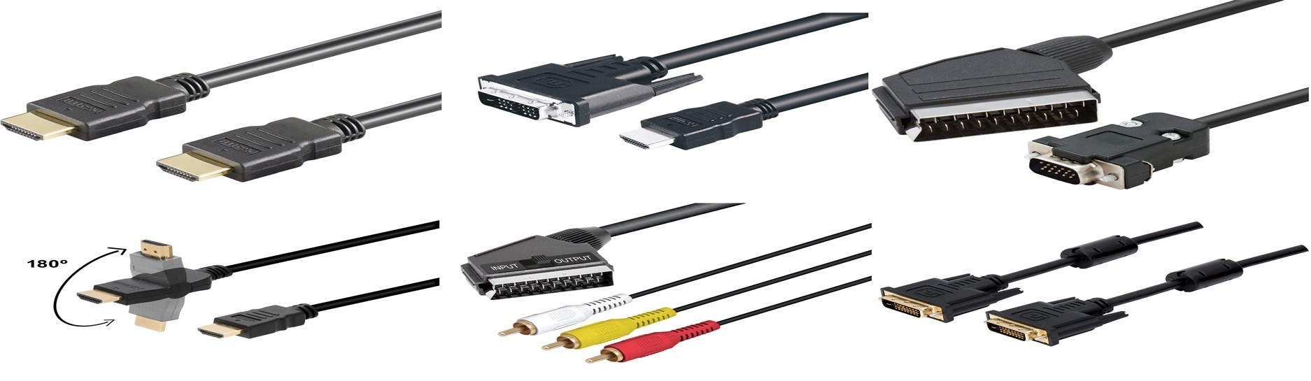 Conexiones de Video DVI, HDMI, Displayport y Euroconector | Comprar Conexiones DVI, HDMI, Displayport, Euroconector