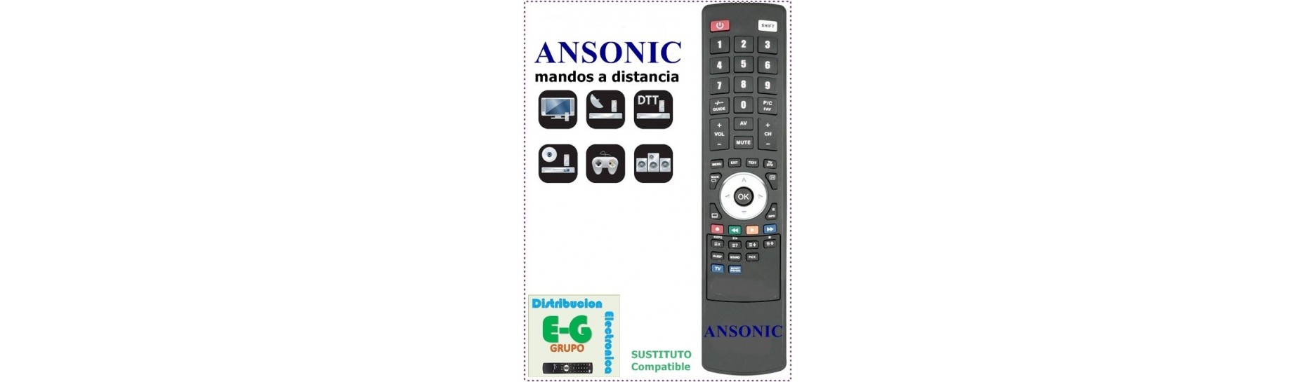 ANSONIC Mandos para Televisión | Comprar Mandos ANSONIC para Televisión