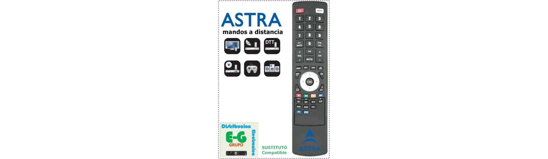 ASTRA Mandos para Receptores SAT y TDT | Comprar ASTRA Mando para Receptor SAT y TDT