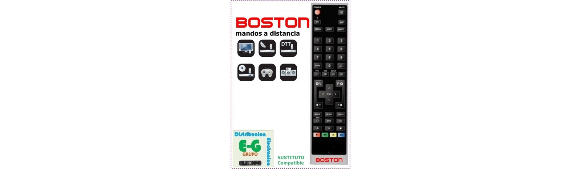 BOSTON Mandos para Receptores SAT y TDT | Comprar BOSTON Mando para Receptor SAT y TDT