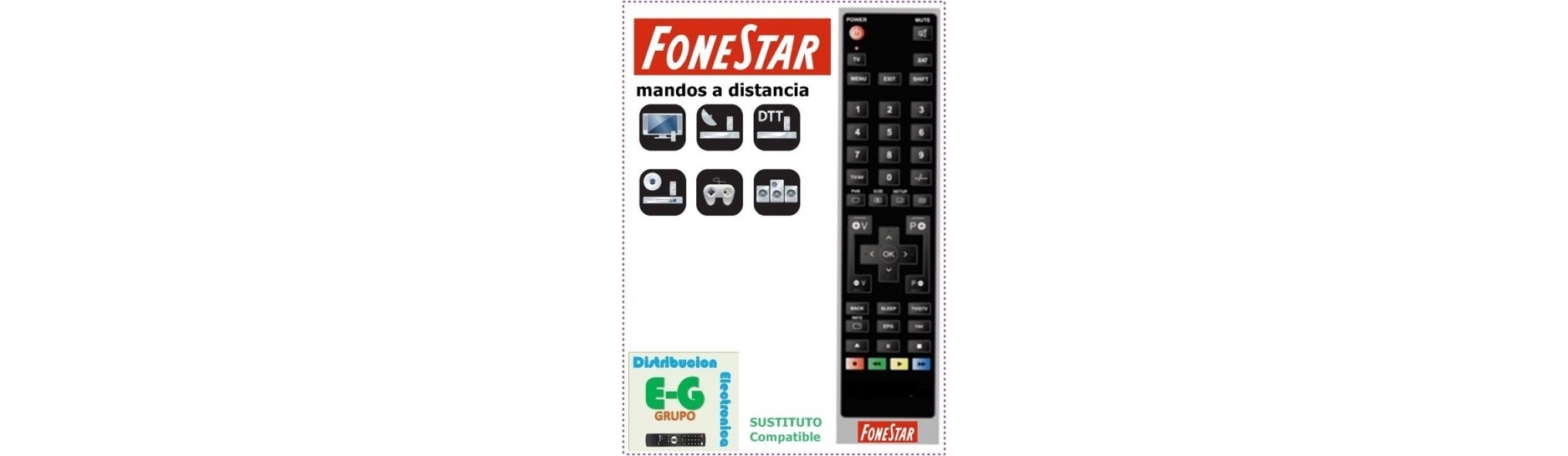 FONESTAR Mandos para Receptores SAT y TDT | Comprar FONESTAR Mando para Receptor SAT y TDT