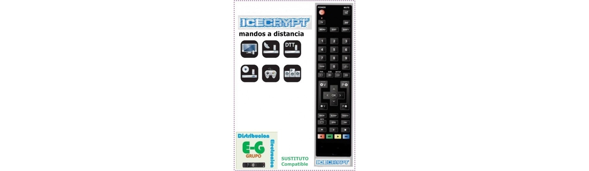 ICECRYPT Mandos para Receptores SAT y TDT | Comprar ICECRYPT Mando para Receptor SAT y TDT
