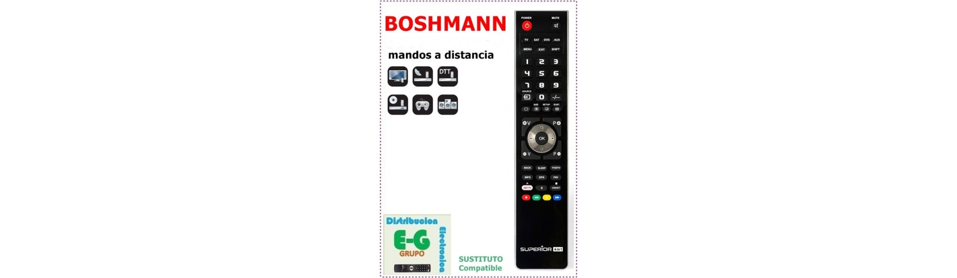 BOSHMANN Mandos para Receptores SAT y TDT | Comprar BOSHMANN Mandos para Receptores SAT y TDT