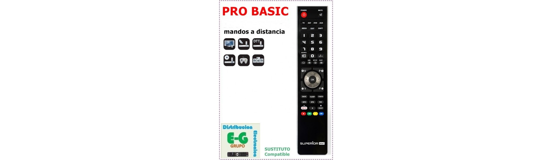 PRO BASIC Mandos para Receptores SAT y TDT | Comprar PRO BASIC Mando para Receptor SAT y TDT