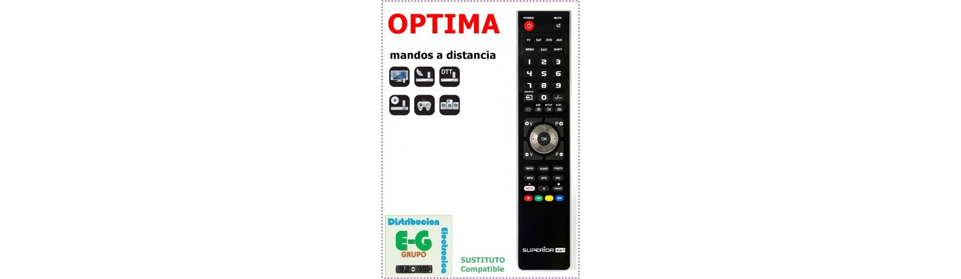 OPTIMA Mandos para Receptores SAT y TDT | Comprar OPTIMA Mandos para Receptores SAT y TDT