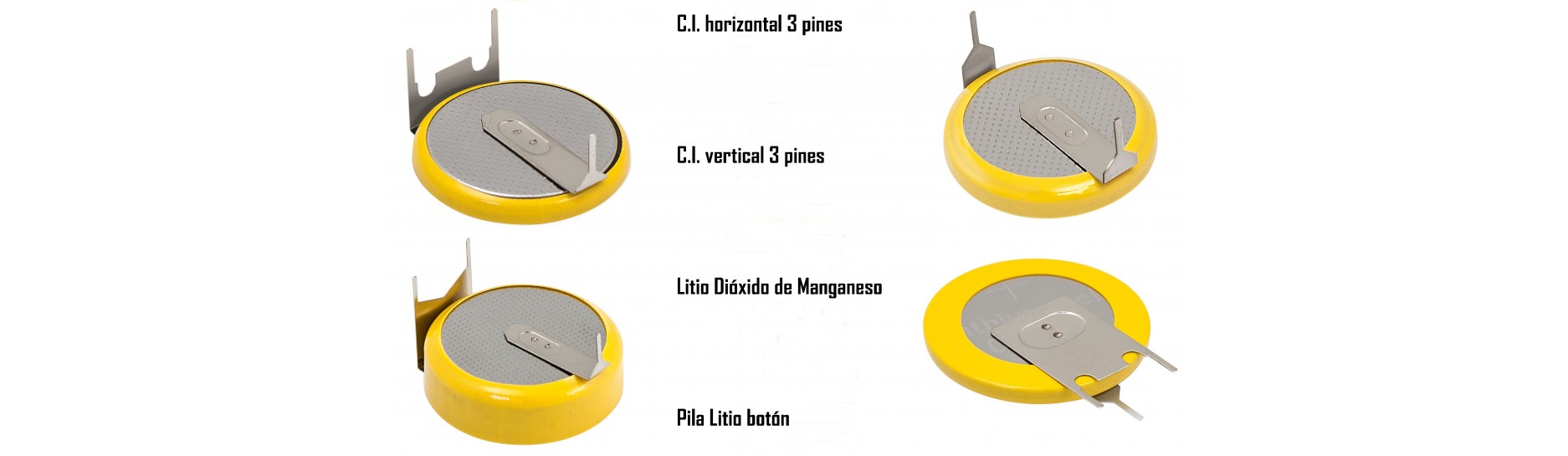 Pilas de Litio Botón con Pines para Circuito Impreso | Comprar Pilas de Botón C.I.